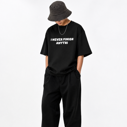 I Never Finish Anything Unisex Oversized Oops Tee