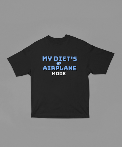 My Diet's on Airplane Mode Unisex Oversized Oops Tee